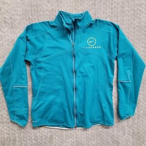 Nike Livestrong Running Jacket Full Zip‎ Reflective Accents Teal Women’s Large